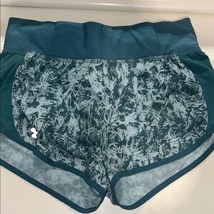 Under Armour Green and White Athletic Shorts
